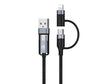 USB кабел 4 во 1 USB-A и Type-C до Type-C и Lightning 1м Tellur црн