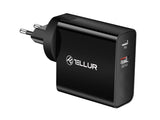 USB универзален полнач за напојување Tellur PDHC1 48W тип-C PD 30W /USB QC 3.0 18W ЕУ, САД, Велика Британија, црна