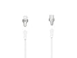 Кабел USB Type-C до Lightning 2м XtremeMac Premium плетен кевлар MFI бела/сребрена