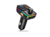 Безжичен Bluetooth FM предавател XO BCC09 без раце/двоен полнач со LCD RGB дисплеј