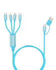 Кабел 6 во 1 USB-A/Type-C до Type-C, Lightning, Type-C PD60W 1.2m MeanIT Blue