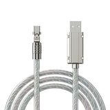 Кабел USB-A до Type-C 1м MeanIT LED сина