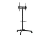 Подна поставка за телевизор SBOX FS-224-2 32"-55" со целосно движење и тркала, управување со кабли, полица
