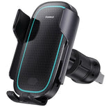 Држач за во автомобил за паметни телефони Baseus со безжичен полнач 15W Milky Way Pro црна боја
