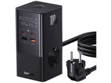 Дигитална станица за полнење Power Combo Tower 6-во-1, брзо полнење 100W, 2xAC, 2xUSB-A, 2xType-C, црна