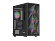 ATX Midi Tower куќиште Genesis Diaxid 605 Gaming ARGB со 4x ARGB вентилатори, црно