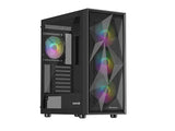 ATX Midi Tower куќиште Genesis Diaxid 605 Gaming ARGB со 4x ARGB вентилатори, црно