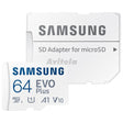 Безбеден дигитален микро Samsung 64GB SDXC EVO Plus cl10 160 MB/s U1 V10 A1