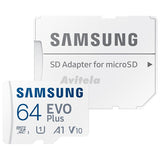 Безбеден дигитален микро Samsung 64GB SDXC EVO Plus cl10 160 MB/s U1 V10 A1