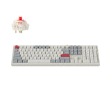 Безжична тастатура Keychron Q6 Max со целосна големина, заменлива RGB Gateron Jupiter црвена префрлувачка тастатура - бела