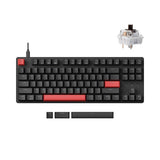 Тастатура со хронографски копчиња Lemokey X1 TKL QMK/VIA со жичен механички прекинувач во кафеава боја - црна