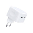USB универзален полнач за напојување Choetech Q5008 2xType-C 35W бел