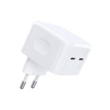 USB универзален полнач за напојување Choetech Q5008 2xType-C 35W бел