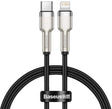 Кабел USB 2.0 Тип-C до Lightning 0.25m Baseus Cafule Series PD 20W Метал Црн