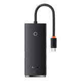 USB HUB 3.0 4-портен тип-C Baseus Lite серија, црна