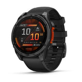 Ora inteligjente Garmin Fenix ​​8 AMOLED 47mm gri e errët me rrip të zi