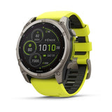 Паметен часовник Garmin Fenix ​​8 Solar Sapphire Titanium 51mm Yellow со графитен силикон