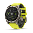 Garmin Smartwatch Fenix ​​8 Solar Sapphire Titanium 47mm Amp Yellow / со графитен силиконски ремче