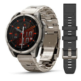 Паметен часовник Garmin Fenix ​​8 AMOLED Sapphire Titanium 47mm со титаниумска нараквица