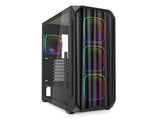 ATX Midi Tower куќиште Sharkoon AK5M црно ARGB со 2 USB 3.0, Type-C USB 3.2, 4 вентилатори од 120mm