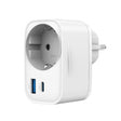 Karikues universal me energji USB 2 porte Gembird 20W Type C+A me fole AC pas-kalimi i bardhë