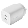 Karikues Universal me USB Belkin 65W GAN Dual USB-C i Bardhë