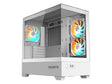 ATX Micro куќиште Gigabyte C201 PANORAMIC ICE со 2 USB 3.0 со 3 ARGB вентилатори од 120 mm, бело