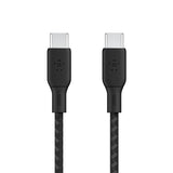 Кабел 2.0 USB тип-C до тип-C 2м 100W Belkin Boost плетен црн