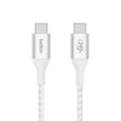 Кабел 2.0 USB тип-C до тип-C 2м Belkin Boost плетен бел