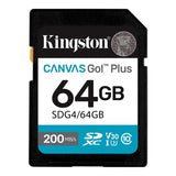 Безбедна дигитална Kingston 64GB SDXC Canvas Go Plus! До 200 читања CL10 UHS-I U3 V30