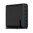 USB универзален полнач за напојување Gembird 6 портен 75W GaN тип C, црн