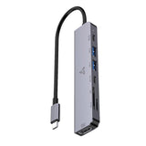 Докинг станица SBOX 7 во 1 Тип C HDMI, USB-C/1xUSB 3.0/1xUSB 2.0/Читач на картички