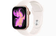 Apple Watch Series 11 GPS 42mm Розово-златно алуминиумско куќиште со светло сина спортска лента S/M