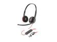 Слушалки Poly Blackwire C3220 USB-C црна со USB-C/A адаптер