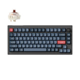 Тастатура Keychron V1 Max 75% Безжично заменливо RGB позадинско осветлување Gateron Jupiter кафеава префрлувачка - црна