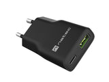 USB универзално напојување Natec Ribera GaN Slim PD 20W USB и тип-C црно