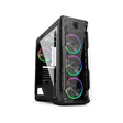 GameMax Computer Case Optical Black Include 4x ARGB rainbow fans and USB3.0 port