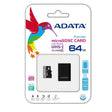 ADATA 64GB microSDHC Класа 10 со адаптер UHS-I U3 