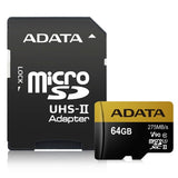 ADATA 64GB microSDHC Premier ONE 64GB SDXC UHS-II U3 ​​Class10 V90 3D NAND 4K 8K Ultra HD 275MB/s Micro SD картичка со адаптер 