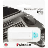 Kingston 64GB USB 3.2 Gen1 DataTraveler Exodia Бела 