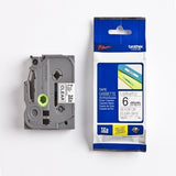 TZЕ111 6mm Black on Clear