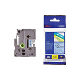 TZE531 12mm Black on Blue