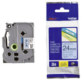 TZE551 24mm Black on Blue