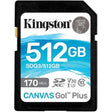 Kingston 512GB SDXC Canvas Go Plus 170MB/s Read UHS-I 