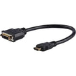 Додаток за напојување HDMI машки во DVI женски PVC кабел 