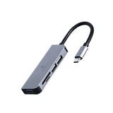Gembird USB Type-C 3-портен USB хаб (USB3.1 + USB 2.0) со читач на картички 