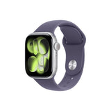 Apple Watch S11 GPS 42mm сребрено алуминиумско куќиште со виолетова магла спортска лента - S/M