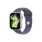 Apple Watch S11 GPS 46mm сребрено алуминиумско куќиште со виолетова магла спортска лента - M/L 