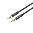 VENTION Текстилен плетен 3,5mm машки на машки аудио кабел 3M црн метален тип