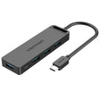 VENTION Hub Type-C во 4-Портен USB 3.0 со напојување, црн 0.5M ABS Тип